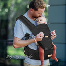 FRUITEAM 6-in-1 Baby Carrier with Waist Stool/Hip Seat for Breastfeeding, One Size Fits All - Adapt to Newborn, Infant & Toddler (Cool Black) by TinyTreasures Baby Boutique