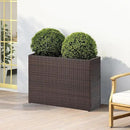 LEWIS&WAYNE Large Rectangular Block Planter Box Handmade Wicker Tall Planters for Outdoor Plants with Removable Liners Modern Planter for Indoor Outdoor Patio Deck - Brown, 32''x11''x24'' by CozyNest Decor