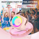 Mini Karaoke Machine for Kids Adults, Portable Bluetooth Speaker with Wireless Microphone, for Girls 4,5,6,7,8,9,10,12 Year Old Karaoke Toys Birthday Gifts Home Party (Pinkcolor 1 Mic) by TinyTreasures Baby Boutique