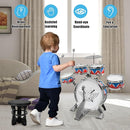 Toddler Drum Set Kids Jazz Drum Kit with Stool Musical Instruments Toys Birthday Chirstmas Easter Gifts for Boys Girls Aged 3 4 5 Year Old by TinyTreasures Baby Boutique