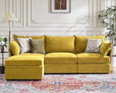 102.6" Modular Sectional Sofa, Oversized 3-Seater Couch with Removable Yellow Chenille Fabric Cover, Deep Seat & High Backrest for Living Room, Office & Apartment by CozyNest Decor