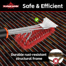 Grill Brush and Scraper, Safe Nylon Bristles Barbecue Triple Scrubbers Cleaning Brush for Cast Iron Grates/Porcelain/Weber Gas/Charcoal Grill，Extra Strong BBQ Cleaner Accessories (Red) by GreenHaven Gardens