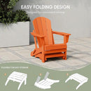 WestinTrends Outdoor Ottoman, Patio Adirondack Ottoman Foot Rest, All Weather Poly Lumber Folding Foot Stool for Adirondack Chair, Widely Used for Outside Porch Pool Lawn Backyard, Orange by CozyNest Decor