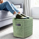 Hexagon Pouf Ottoman Stuffed with 2 Pockets & Handle, Comfort Corduroy Poufs, Non-Slip Foot Stool Storage Ottoman, Foam Floor Poufs Foot Rest for Couch, Bedroom (Green) by CozyNest Decor