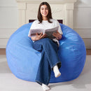 Homguava 3.5FT Bean Bag Chair: Teardrop Bean Bags with Memory Foam Filled, Compact Beanbag Chairs Soft Sofa with Corduroy Cover (Blue) by TinyTreasures Baby Boutique