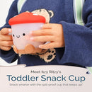 Itzy Ritzy Toddler Snack Cup - Spill-Proof Snack Cup for Toddlers with Soft Silicone Lid for Easy Food Access - Easy-To-Hold Kids Snacks Container With Handles - Ideal for 12 months & Up (Mushroom) by TinyTreasures Baby Boutique