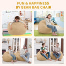 2FT Bean Bag Chair, Comfy Bean Bag Chairs with Memory Foam Filled, Fluffy Beanbag Sofa with Dutch Velvet Cover, Teardrop BeanBag Chairs for Living Room, Playroom - Khaki by TinyTreasures Baby Boutique
