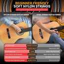 Pyle 6-String Classic Guitar-3/4 Size Scale Guitar with Digital Tuner & Accessory Kit (36’’ -inch), Right, 2 Ash, Gloss, (PGACLS82.X9) by TinyTreasures Baby Boutique