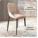 LeisureMod Amalfi Upholstered Fabric Dining Chair – Modern Side Chair with Iron Legs, Mid-Century Accent Chair for Dining Room or Kitchen by CozyNest Decor