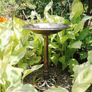 VIVOHOME Polyresin Antique Outdoor Golden Garden Bird Bath and Solar Powered Round Pond Fountain Combo Set by GreenHaven Gardens