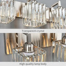 Modern Bathroom Vanity Light 2-Lights Brushed Nickel Vanity Light Crystal Wall Light Bathroom Light Fixtures by CozyNest Decor
