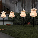 Goothy Halloween Ghosts Pathway Marker Lights, 4 White Ghosts with 4 Stakes, 7Ft Extendable Pathway String Lights, Waterproof for Halloween Lawn Walkway Driveway Markers by GreenHaven Gardens