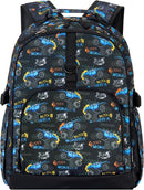 Choco Mocha Truck Backpack for Boys, Kindergarten Backpacks for Boys Backpack Ages 6-8, Boy Elementary School Bookbag 17 Inch, Black by TinyTreasures Baby Boutique
