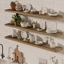 48 Inch Floating Shelves, 8 Inch Deep Floating Shelves for Wall, Hanging Shelf with Invisible Brackets, Wall Mounted Display Shelves for Bathroom, Bedroom, Living Room,3 Tier by CozyNest Decor