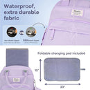 RUVALINO Diaper Bag Backpack, Multifunction Travel Pack Maternity Baby Changing Bags, Large Capacity, Waterproof, Taro Purple by TinyTreasures Baby Boutique
