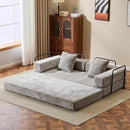 Convertible Sleeper Sofa Bed, Compression Folding Sofa with Pillow, No Assembly Required, Shape Frame, Floor Sofas Lounge Couchs for Living Room, Bedroom, Small Spaces(Chenille, 77''W, Light Grey) by CozyNest Decor
