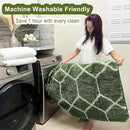 ONASAR Area Rugs for Bedroom Living Room, Washable 4x6 Fluffy Olive Green and White Throw Rug, Shaggy Geometric Floor Mat for Home Decor Aesthetic, Soft Plush Fuzzy Carpet for Nursery Kids Teen Dorm by TinyTreasures Baby Boutique