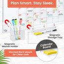 Acrylic Calendar for Wall - 24x18” Wall Calendar, Dry Erase Calender, Clear Calendar for Wall, Includes Magnetic Pen, Tray Holders, 4 Markers and 1 Eraser by TinyTreasures Baby Boutique