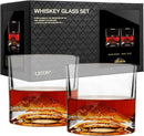 Mount Rainier Heavy Crystal Whiskey Glasses Gift Set of 2, Thick Freezable Bourbon Glass 1lb Each, Premium Whiskey Gifts for Men, Frozen Crystal Chills Cocktails, 10 oz by CozyNest Decor