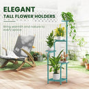 TOSKING 5 Tier Tall Plant Stand Indoor Outdoor, Heavy Duty Corner Shelf for Plants & Decor, Space Saving 3.9FT Metal Flower Pot Stand for Balcony, Garden, Living Room, Patio (Blue, 47in) by GreenHaven Gardens