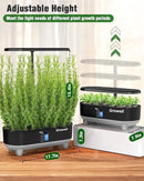 Hydroponics Growing System Kit, 16 Pods Indoor Garden with 28W Full Spectrum LED Grow Light, Auto Timer, 3 Smart Light Modes, 8L Large Herb Garden, Ideal Gardening Gift for Women, Men (Black) by GreenHaven Gardens