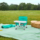Bright Starts Pop 'N Sit Portable Booster, Indoor/Outdoor Use, Floor Seat with Feeding Tray, Teal, 6 Mos - 3 Yrs by TinyTreasures Baby Boutique