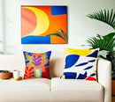 Matisse Decorative Pillow Cover Cutouts Hand Embroidered Abstract Toss Pillows Farmhouse Chair Cushion Contemporary Pillowsham Mid-Century Chair Cushions Wool Size 18x18 by CozyNest Decor
