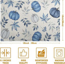 Blue Pumpkin Maple Leaves Fall Placemats Set of 4 Autumn Thanksgiving Harvest Linen Place Mat Non Slip Heat Resistant Washable Table Mats for Party Kitchen Dining Decoration by CozyNest Decor