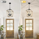 4 Light Chandelier Fixture, Farmhouse Light Fixtures Geometric Metal Cage Modern Ceiling Light with Adjustable Height, E12 Base Hanging Lights for Kitchen Island, Dining Room, Living Room, Indoor by CozyNest Decor
