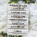 Teen Boys Room Decor - Cool Inspirational Wall Art Teenage Girl Bedroom Stuff 7 Rules of Life Metal Tin Signs for 10-18 Year Old Teens Room Accessories 8x12 Inch by CozyNest Decor