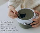 No Spill Silicone Toddler Snack Containers, Detachable Silicone Flap for Filling&Cleaning, Crumb-Free Hard Plastic Screw Travel Lid, Ultra-Soft for Baby Kids Hand In-Out, Snack Cup Holder 12 oz by TinyTreasures Baby Boutique