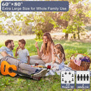 HX&OD Outdoor Picnic Blanket, Extra Large, 80''x60'' Waterproof Foldable Blankets Gingham Picnic Mat for Beach, Camping Grass Lawn Park Accessories Cute Couple Ideas Wedding (Gray, 80”x60”) by TinyTreasures Baby Boutique