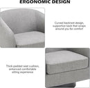 Swivel Barrel Accent Chair Set of 2, Modern Round Linen Arm Chair for Living Room, Bedroom, Comfy Club Reading Chairs for Adults-Linen Fabric Light Grey by CozyNest Decor