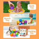 MOONTOY Stacking Cups Baby Toys 6 10 12 18 Months, Montessori Toys for 1 Year Old Toddler Learning Toy with Numbers Shapes Patterns, Baby Bath Toy 6-12 Months, Gifts for 1 2 3 Year Old Boys Girls by TinyTreasures Baby Boutique