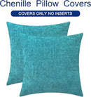 CaliTime Throw Pillow Covers Decorative 26 X 26 Inches Pack of 2 Cozy Chenille Cushion Cases for Couch Sofa Bed Living Room Home Lake Blue by CozyNest Decor