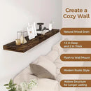 Floating Shelves 55 Inch Long, 55 x 12 Large Floating Shelf Wall Mounted, 12 Inch Wide Floating Shelves for Fireplace Mantel, 2" Thicked Storaged Shelves for Living Room, Bedroom, Rustic Brown, 1 Pack by CozyNest Decor