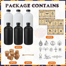 Uiifan 31 Pcs Halloween Potion Bottles Set Including Glass Apothecary Bottles with Cork Stickers and Pendants Halloween Decorations Indoor Party Supplies(White, Black,16 oz) by CozyNest Decor