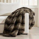 Luxury Faux Fur Throw Blanket, Soft Fluffy Faux Mink Blankets for Bed, Couch, Sofa, Thick Cozy Plush Warm Fur Throws with Reversible Velvet, Ombré Sable Brown, 50"x60" by CozyNest Decor