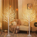 2 Pack 5FT 200LED Christmas Lighted Birch Tree, Timer Function Prelit Artificial Tree Lamp Plug in with Warm White Lights, 2 Modes Twinkling Twig Trees for Indoor Outdoor Party Christmas Decorations by CozyNest Decor