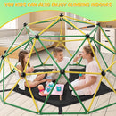 Climbing Dome, 10FT Dome Climber with Hammock & Swing for Kids 3-10, Kids Outdoor Jungle Gym Supports 1000lbs, Easy Assembly Playground Jungle Gym Backyard Play Equipment, Yellow+Green by TinyTreasures Baby Boutique