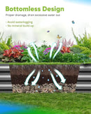 Quictent Galvanized Raised Garden Bed 8x4x1 Ft Metal Planter Box for Vegetables Bottomless for Backyard, 2 Tomato Cages Included, Dark Grey