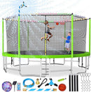Upgraded 16FT 15FT 14FT 12FT 10FT 8FT Trampoline Outdoor with Basketball Hoop and Net, Capacity for 4-6 Kids and Adults by TinyTreasures Baby Boutique