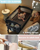 AirClub 4 in 1 Baby Bassinet Bedside Sleeper, 4 Functions Crib, Playard, Portable Changing Table, Bassinet for Newborn Baby, Bedsaide Bed w/Wheels&Brakes by TinyTreasures Baby Boutique