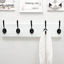 Dseap Coat Rack Wall: Patented, Heavy-duty, 17.4" Long 5-double-hooks Wooden Wall Mounted Coat Rack Coat Hanger Hook Rail for Winter Coats Hat Jacket Clothing, White & Black by CozyNest Decor