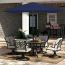 JEAREY 6.5x10 ft Rectangular Patio Umbrellas Outdoor Market Umbrella with Push Button Tilt and Crank, Rectangle Table Umbrellas 6 Sturdy Ribs UV Protection for Pool Garden Backyard Deck, Dark Navy by GreenHaven Gardens