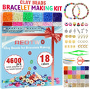 Redtwo 5100 Clay Beads Bracelet Making Kit, Flat Preppy Beads for Friendship Jewelry Making,Polymer Heishi Beads with Charms Gifts for Teen Girls Crafts for Girls Ages 8-12 by TinyTreasures Baby Boutique