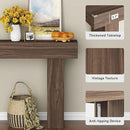 63 Inch Long Console Table for Entryway, Farmhouse Wood Rectangular Sofa Table Behind Couch Table, Narrow Entryway Table for Living Room, Entrance, Hallway, Foyer, Easy Assembly (Brown) by CozyNest Decor