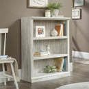 Sauder 3 Tier Book Shelf Wooden Bookcase Multipurpose Bookshelf for Home Office, Living Room, in White Plank by CozyNest Decor