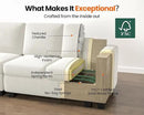 CHIC HOUSE Pull Out Sofa Bed, Full Size Sleeper Sofa, 2-in-1 Convertible Chenille Couch with USB Charging, Memory Form Corduroy Couch for Living Room, Apartment & Small Space (Beige, Chenille - Queen) by CozyNest Decor