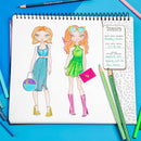 Fashion Angels Glam Fashion Sketch Set, Includes Sketch Pad with Stencils & Stickers, Fashion Design Sketch Book for Girls, Ideal Drawing Kit for Kids by TinyTreasures Baby Boutique
